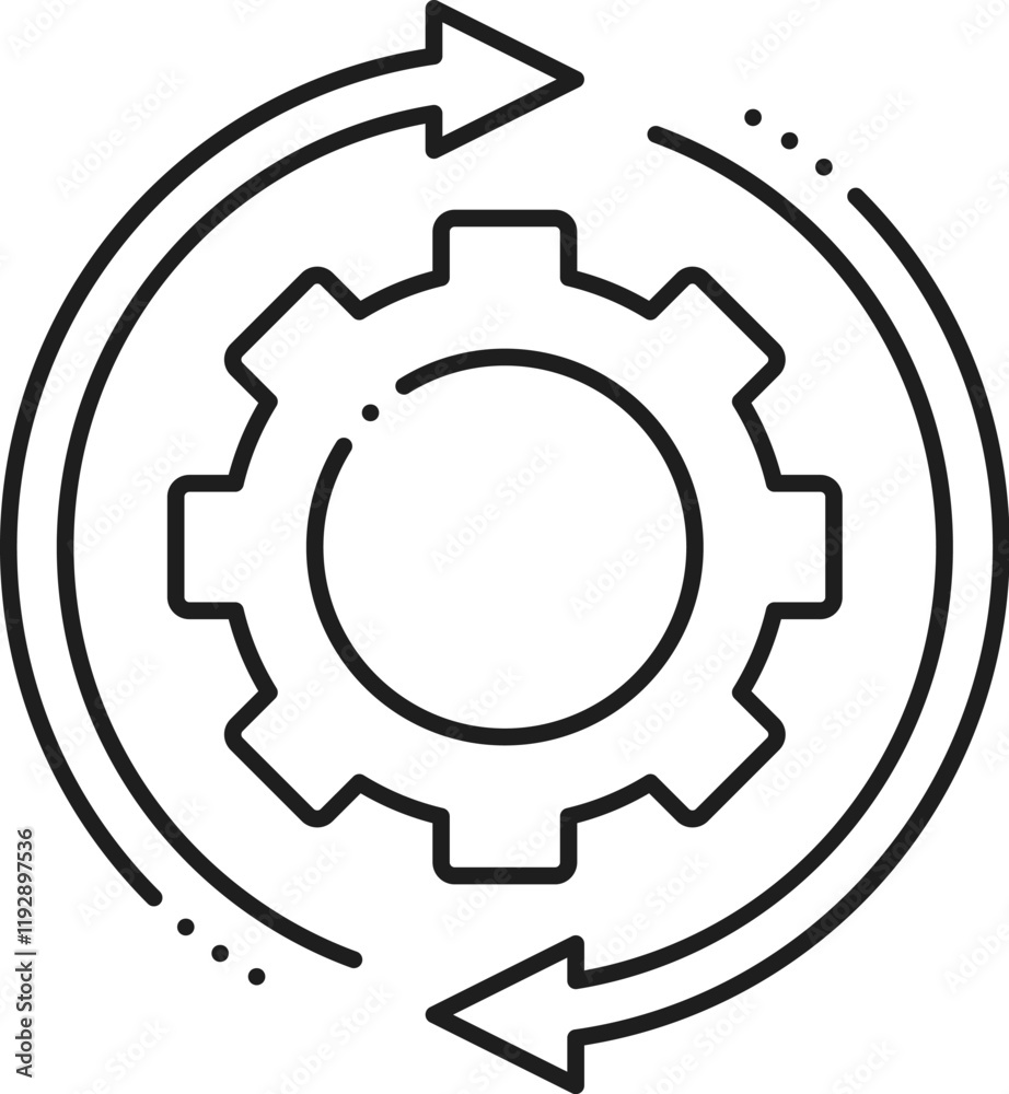 Company data analytics, processing line icon. Business research database analysis outline sign, company performance presentation or finance report infographics outline vector icon with gear cog wheel Company data analytics, processing line icon. Business research database analysis outline sign, company performance presentation or finance report infographics outline vector icon with gear cog wheel
