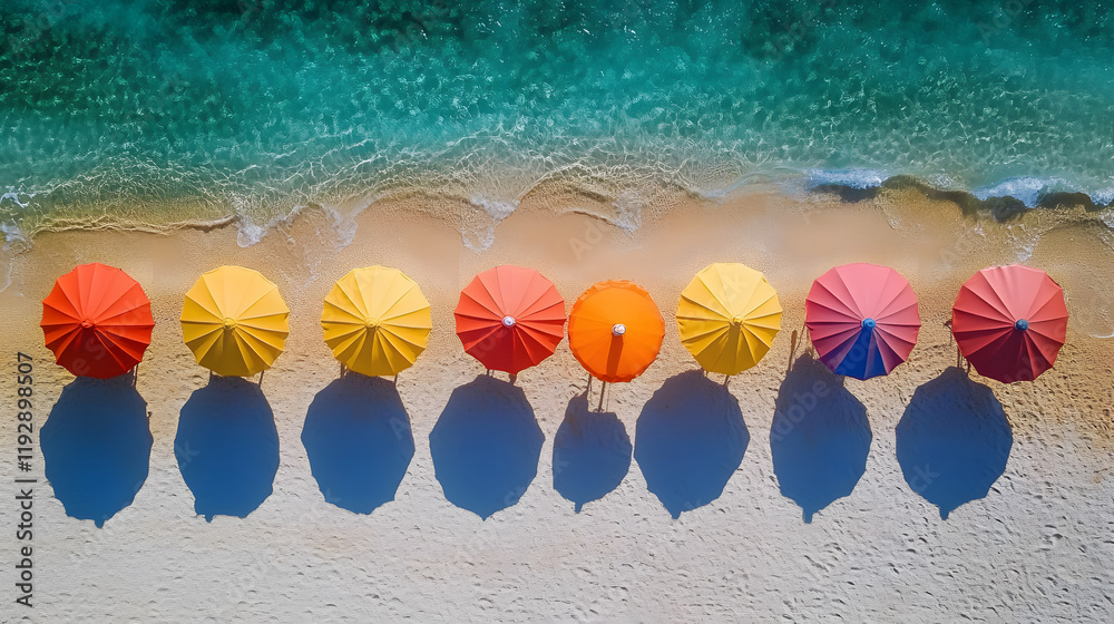 sun umbrellas on the seashore for a background on a vacation theme sun umbrellas on the seashore for a background on a vacation theme