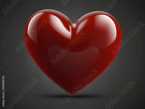 red heart on black background