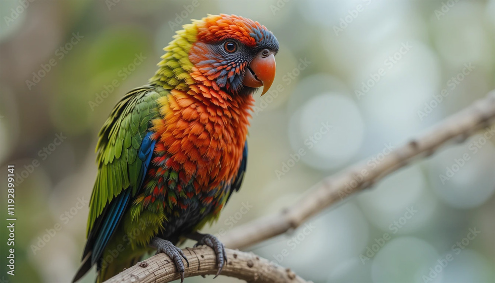 Vibrant Parrot Perched on a Branch Vibrant Parrot Perched on a Branch
