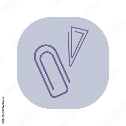 Paper-fasteners line icon. Metal paper clip, clinch outline sign. Stationery, paperwork, school concept. Vector illustration, symbol element for web design and apps