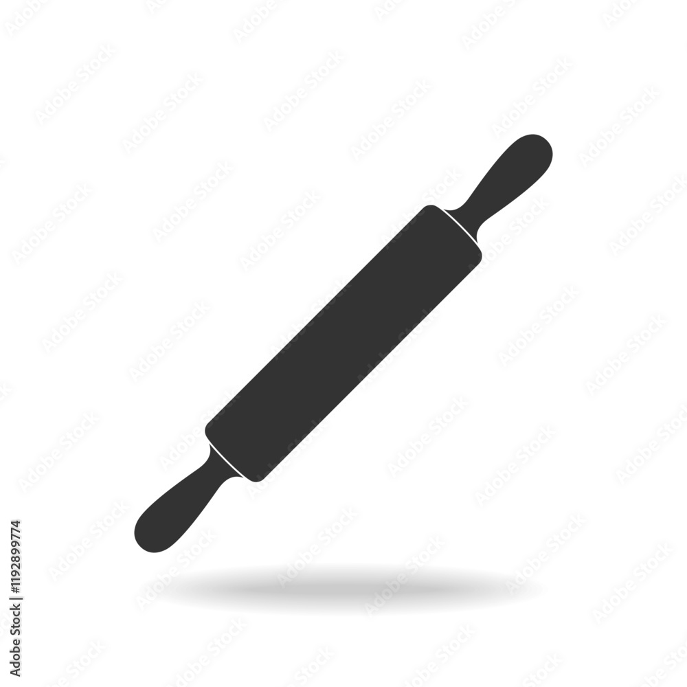 Rolling pin graphic icon. Roller sign isolated on white background. Bakery symbol. Vector illustration Rolling pin graphic icon. Roller sign isolated on white background. Bakery symbol. Vector illustration