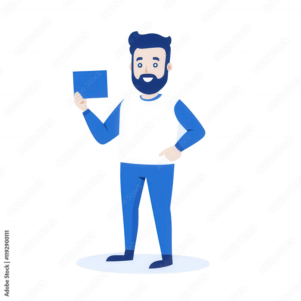 Cartoon character presenting a blue tablet, embodying modern technology and innovation., isolated on a transparent background. Cartoon character presenting a blue tablet, embodying modern technology and innovation., isolated on a transparent background.