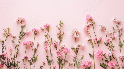 Delicate pink blossoms bloom in a vibrant spring meadow, a breathtaking display of nature's beauty photo