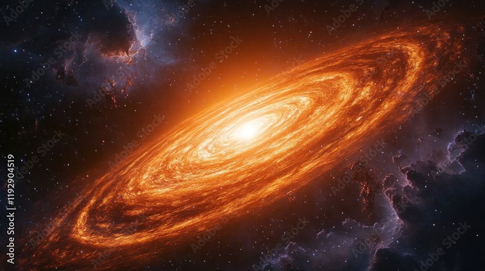 Obraz premium A cosmic view of a black hole surrounded by glowing rings of light and swirling gas clouds
