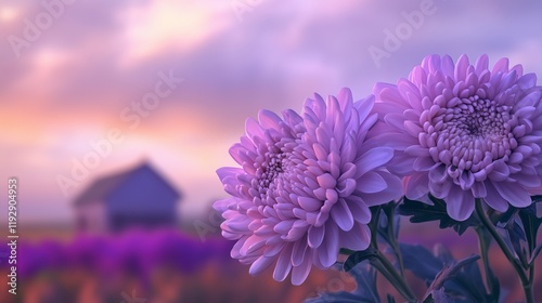 Purple Allium blooms in a spring garden, showcasing the beauty of nature's floral display photo
