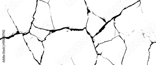 Vector surface cracks and fissures in ground. and surface and scratches Transparent background.