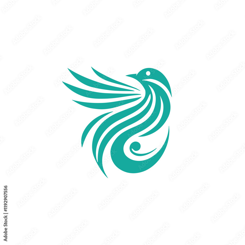 Obraz premium Abstract swoosh-style bird design, ideal for logo company, business, community, and branding.