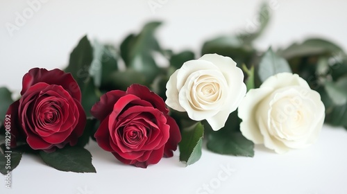 A romantic bouquet of red roses symbolizes love and beauty in nature photo