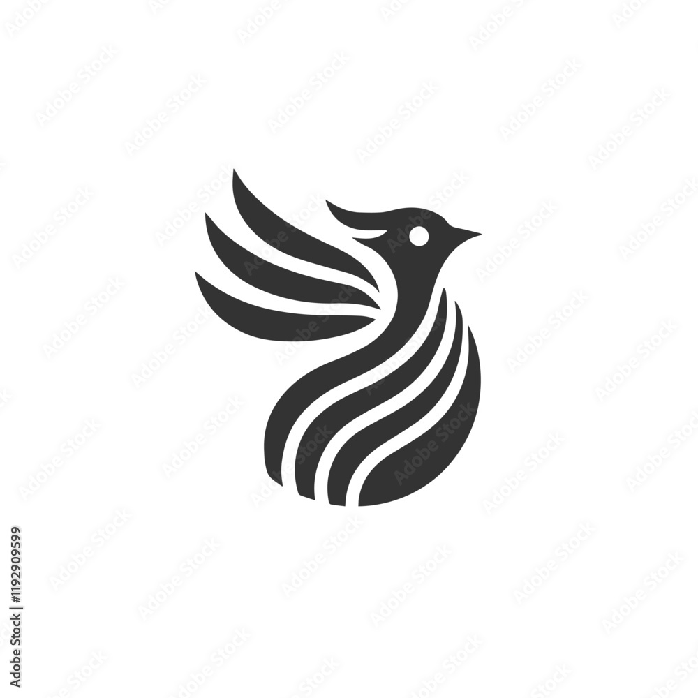 Fototapeta premium Abstract swoosh-style bird design, ideal for logo company, business, community, and branding.