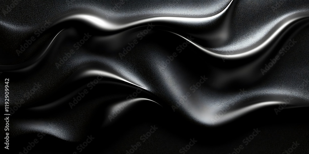 Obraz premium Dark fabric waves, elegant texture, abstract background, design element