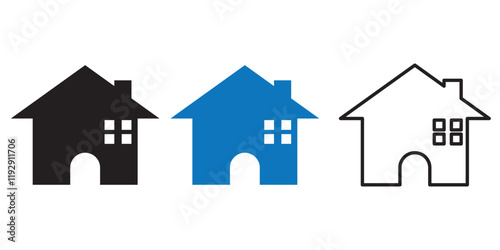 Web home icon for apps and websites, House icon, Home sign in circle or Main page icon