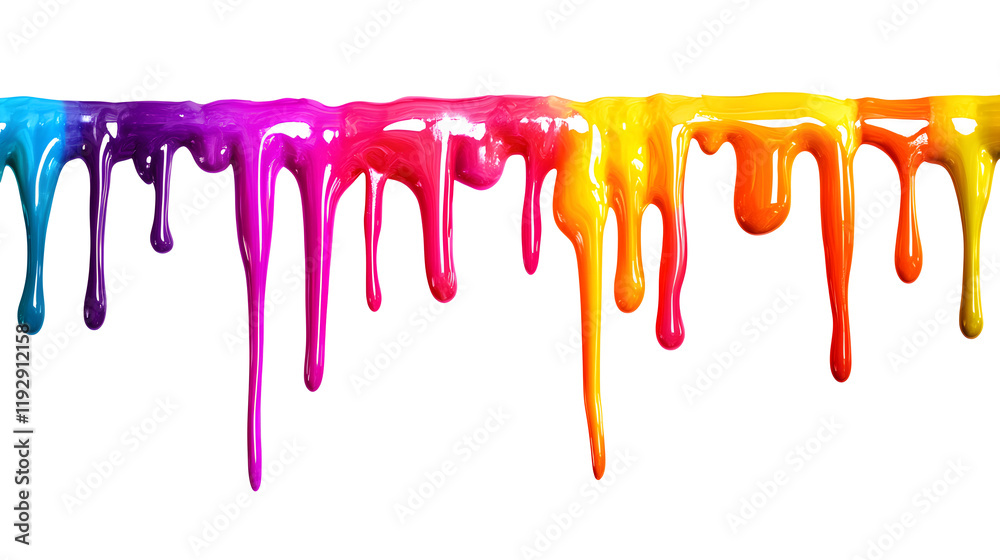 Colorful paint dripping isolated on white Colorful paint dripping isolated on white