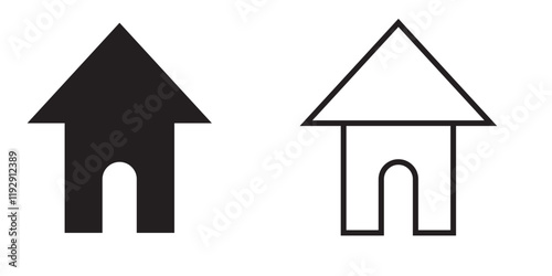 Web home icon for apps and websites, House icon, Home sign in circle or Main page icon