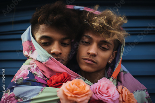 Generative AI picture with lgbt couples concept pride month theme image photo