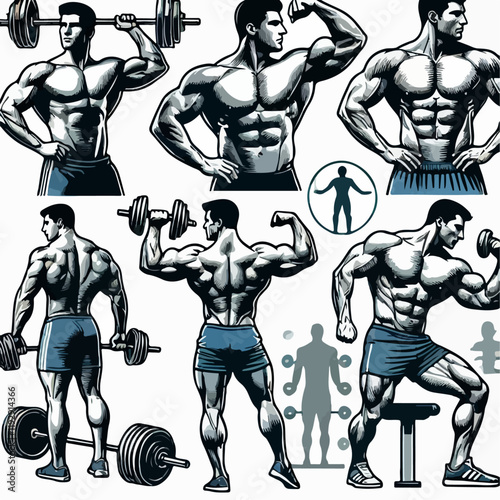 illustration of a bodybuilder