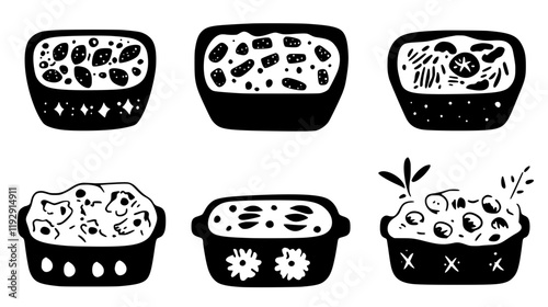 Collection of Baked Ziti digital art, Baked Ziti vector graphic, repetitive pattern