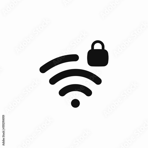 wifi lock password icon sign vector