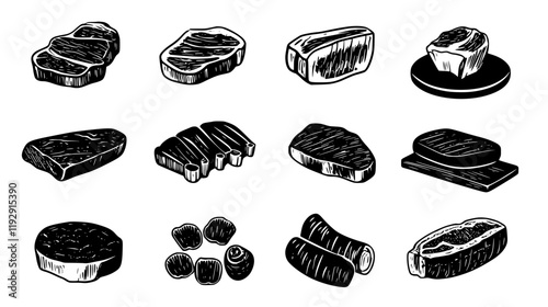 Collection of Brisket vector icons, Brisket vector art pattern
