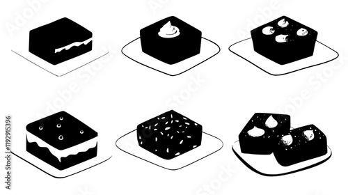 Collection of Brownie digital art, Brownie vector graphic, repetitive pattern