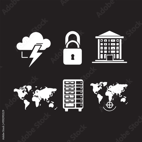 Information Technology web icons set. IT - simple thin line icons collection. Containing technology progress, website, Internet, data, programming and more. Simple web icons set