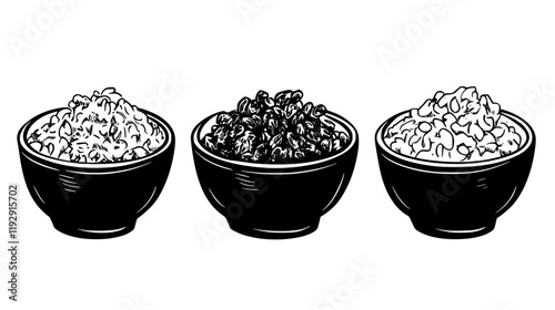 Collection of Carrot Raisin Salad icons, Carrot Raisin Salad illustration art, seamless pattern