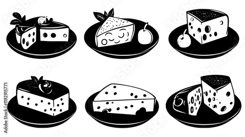 Collection of Cheese platter digital art, Cheese platter vector graphic, repetitive pattern