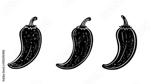 Collection of Chiles Rellenos digital art, Chiles Rellenos vector graphic, repetitive pattern