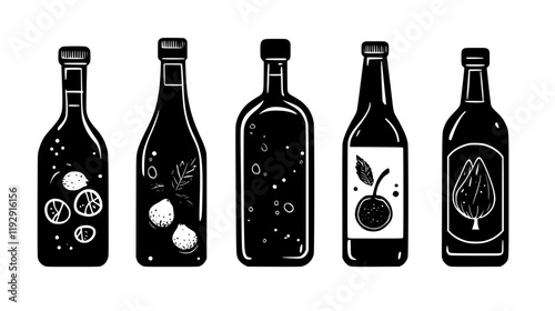 Collection of Cider vinegar digital art, Cider vinegar vector graphic, repetitive pattern