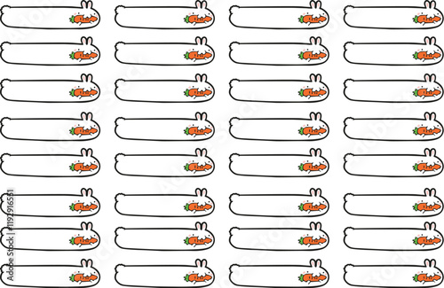 Cute white rabbit eating carrot sticker