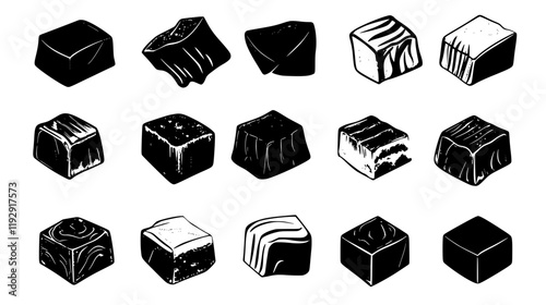 Collection of Fudge digital art, Fudge vector graphic, repetitive pattern