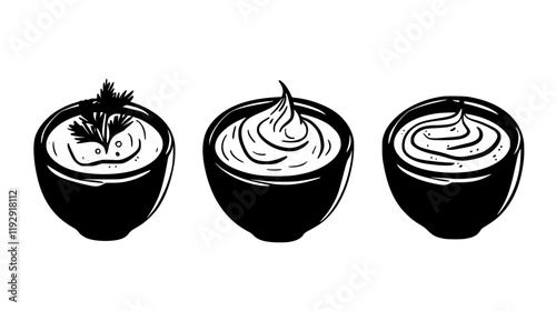 Collection of Hummus digital art, Hummus vector graphic, repetitive pattern