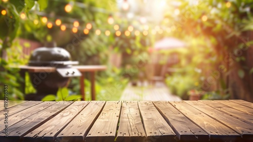 Summer time in backyard