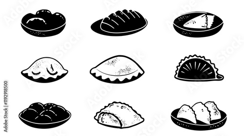 Collection of Lobster Ravioli digital art, Lobster Ravioli vector graphic, repetitive pattern