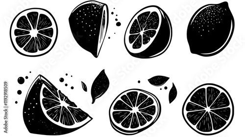 Collection of Lime zest vector icons, Lime zest vector art pattern