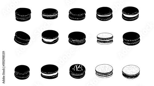 Collection of Macaron digital art, Macaron vector graphic, repetitive pattern