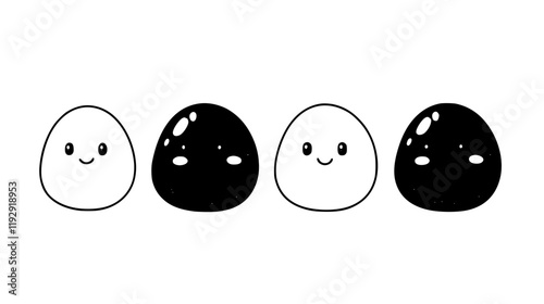 Collection of Mochi vector icons, Mochi vector art pattern
