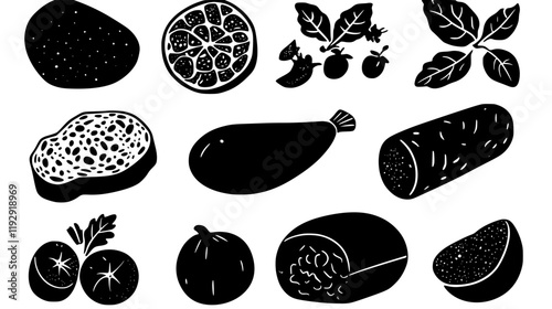 Collection of Mortadella digital art, Mortadella vector graphic, repetitive pattern