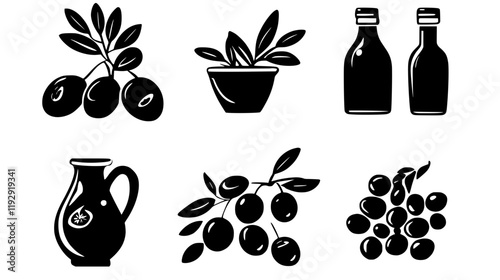 Collection of Olive digital art, Olive vector graphic, repetitive pattern