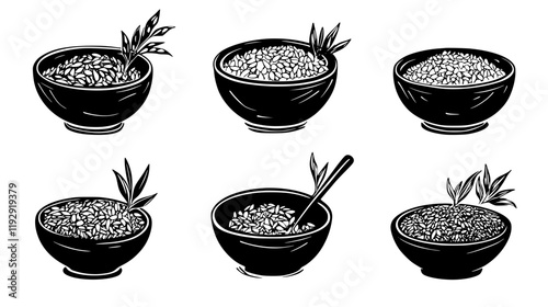 Collection of Oat bran digital art, Oat bran vector graphic, repetitive pattern
