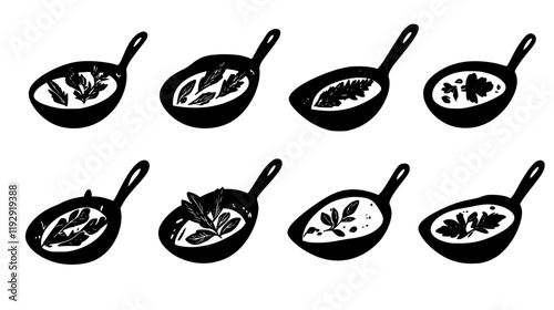 Collection of Omelette with Herbs digital art, Omelette with Herbs vector graphic, repetitive pattern