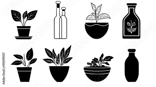 Collection of Pesto vector icons, Pesto vector art pattern