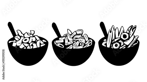 Collection of Penne arrabbiata digital art, Penne arrabbiata vector graphic, repetitive pattern