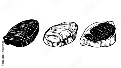 Collection of Pork Tenderloin digital art, Pork Tenderloin vector graphic, repetitive pattern