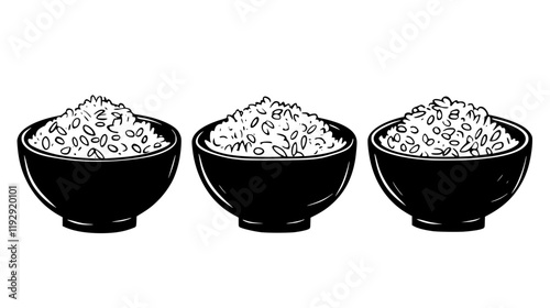 Collection of Rice pilaf digital art, Rice pilaf vector graphic, repetitive pattern