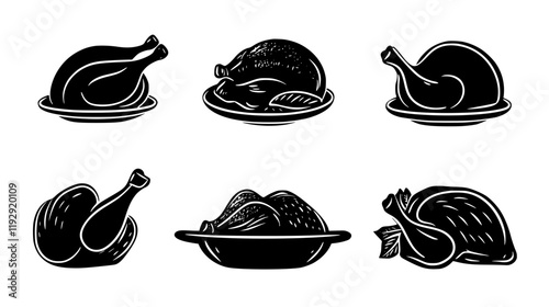 Collection of Roast chicken digital art, Roast chicken vector graphic, repetitive pattern