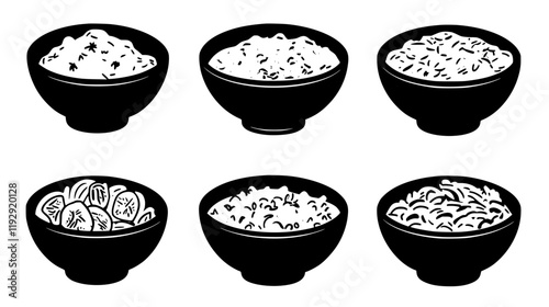 Collection of Risotto vector icons, Risotto vector art pattern
