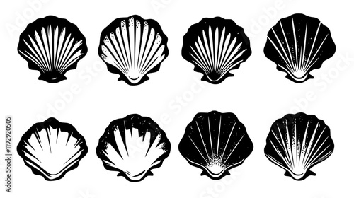 Collection of Seared Scallops digital art, Seared Scallops vector graphic, repetitive pattern