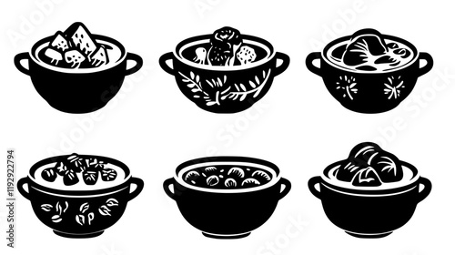 Collection of Beef Stew digital art, Beef Stew vector graphic, repetitive pattern