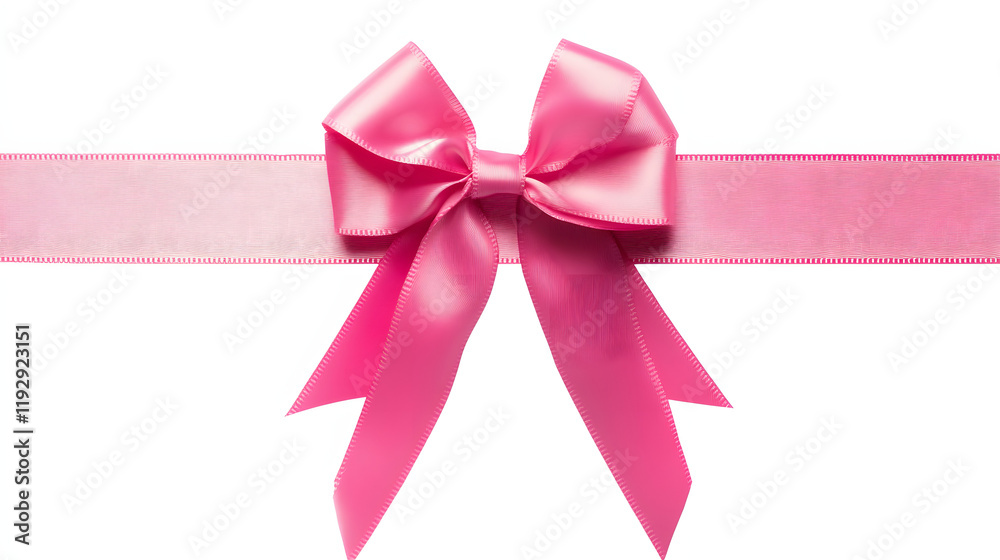 Pink gift ribbon and bow isolated horizontal border frame transparent background photo PNG file Pink gift ribbon and bow isolated horizontal border frame transparent background photo PNG file